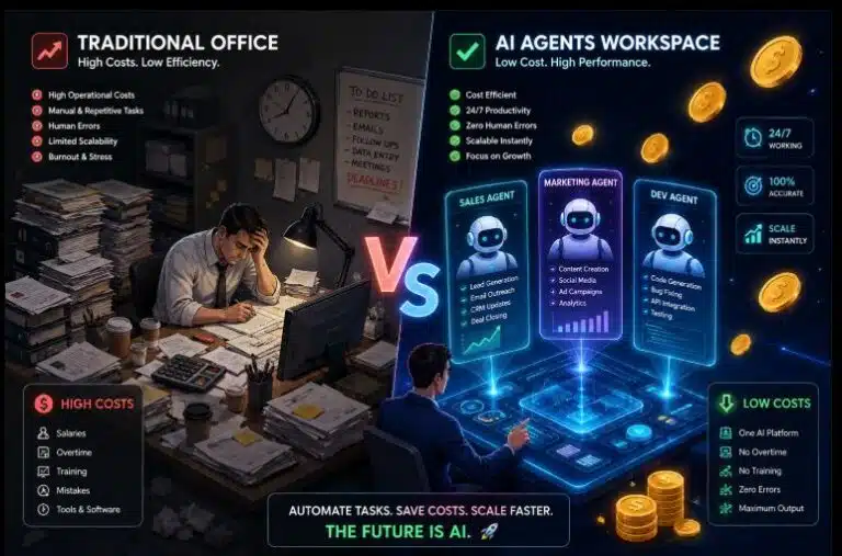 Cost to hire AI employees — a side-by-side price comparison of human salaries vs AI agents for sales, marketing, and development.